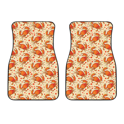 Orange Crab Pattern Print Front Car Floor Mats