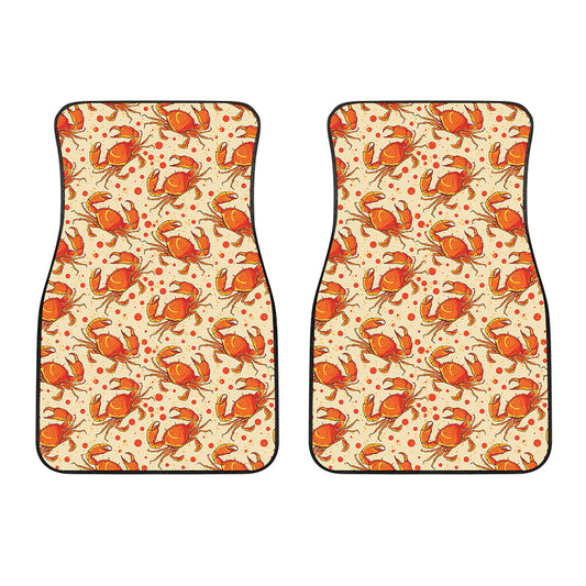 Orange Crab Pattern Print Front Car Floor Mats
