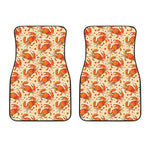 Orange Crab Pattern Print Front Car Floor Mats