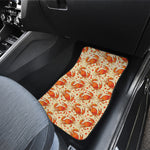 Orange Crab Pattern Print Front Car Floor Mats
