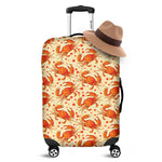 Orange Crab Pattern Print Luggage Cover