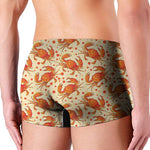 Orange Crab Pattern Print Men's Boxer Briefs