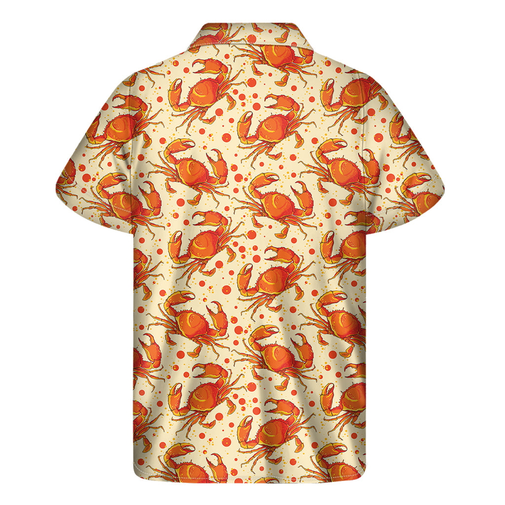 Orange Crab Pattern Print Men's Short Sleeve Shirt