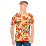 Orange Crab Pattern Print Men's T-Shirt