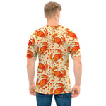 Orange Crab Pattern Print Men's T-Shirt