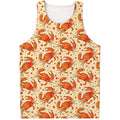 Orange Crab Pattern Print Men's Tank Top