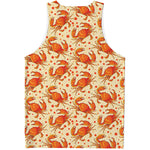 Orange Crab Pattern Print Men's Tank Top
