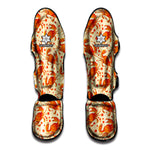Orange Crab Pattern Print Muay Thai Shin Guard
