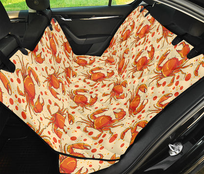 Orange Crab Pattern Print Pet Car Back Seat Cover