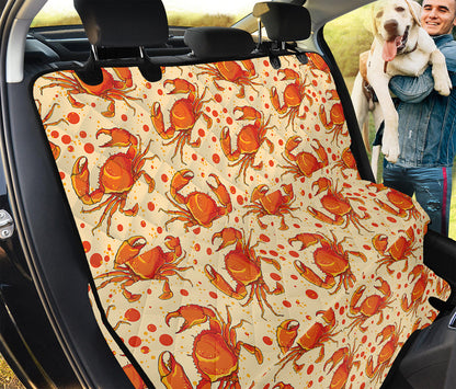 Orange Crab Pattern Print Pet Car Back Seat Cover