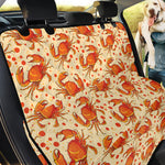 Orange Crab Pattern Print Pet Car Back Seat Cover