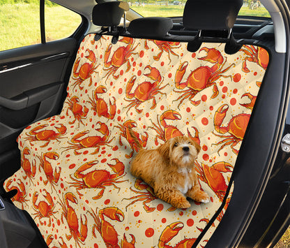 Orange Crab Pattern Print Pet Car Back Seat Cover