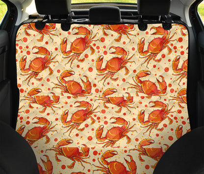 Orange Crab Pattern Print Pet Car Back Seat Cover