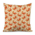 Orange Crab Pattern Print Pillow Cover