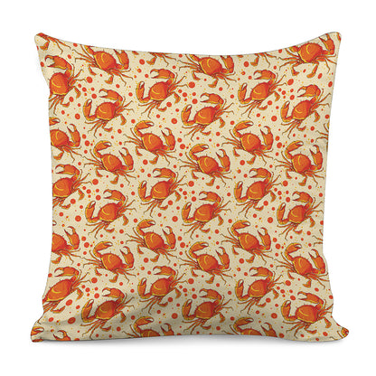 Orange Crab Pattern Print Pillow Cover