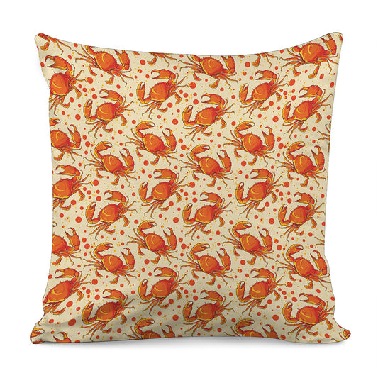 Orange Crab Pattern Print Pillow Cover