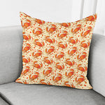 Orange Crab Pattern Print Pillow Cover