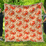 Orange Crab Pattern Print Quilt