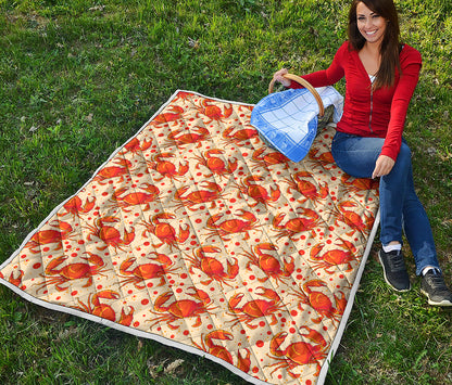Orange Crab Pattern Print Quilt