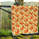 Orange Crab Pattern Print Quilt
