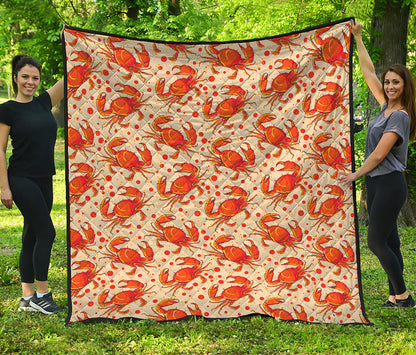 Orange Crab Pattern Print Quilt