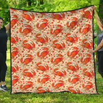 Orange Crab Pattern Print Quilt