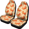 Orange Crab Pattern Print Universal Fit Car Seat Covers