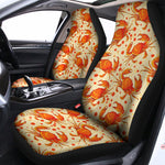 Orange Crab Pattern Print Universal Fit Car Seat Covers