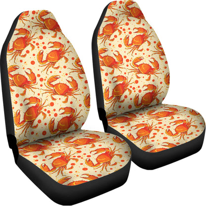 Orange Crab Pattern Print Universal Fit Car Seat Covers