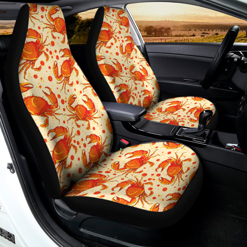 Orange Crab Pattern Print Universal Fit Car Seat Covers