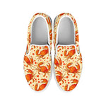 Orange Crab Pattern Print White Slip On Shoes