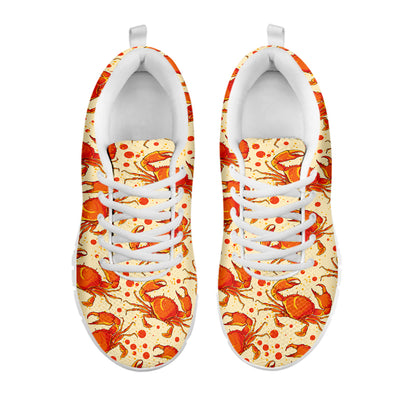 Orange Crab Pattern Print White Sneakers