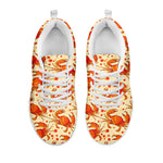 Orange Crab Pattern Print White Sneakers