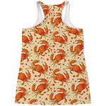 Orange Crab Pattern Print Women's Racerback Tank Top