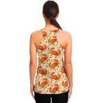 Orange Crab Pattern Print Women's Racerback Tank Top