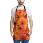 Orange Daisy Flower Print Apron