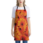 Orange Daisy Flower Print Apron