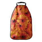 Orange Daisy Flower Print Car Seat Organizers