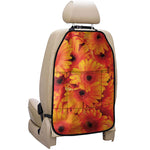 Orange Daisy Flower Print Car Seat Organizers