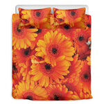 Orange Daisy Flower Print Duvet Cover Bedding Set