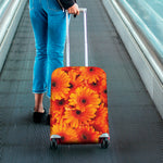 Orange Daisy Flower Print Luggage Cover