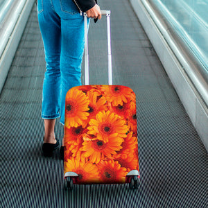 Orange Daisy Flower Print Luggage Cover