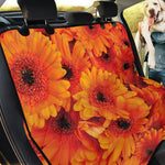 Orange Daisy Flower Print Pet Car Back Seat Cover