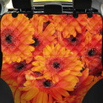 Orange Daisy Flower Print Pet Car Back Seat Cover