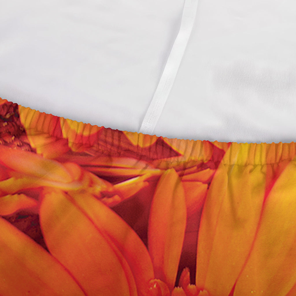 Orange Daisy Flower Print Sofa Cover