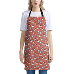 Orange Doodle Bull Terrier Pattern Print Apron