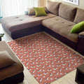 Orange Doodle Bull Terrier Pattern Print Floor Mat
