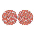 Orange Doodle Bull Terrier Pattern Print Car Coasters