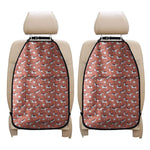 Orange Doodle Bull Terrier Pattern Print Car Seat Organizers