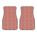 Orange Doodle Bull Terrier Pattern Print Front Car Floor Mats